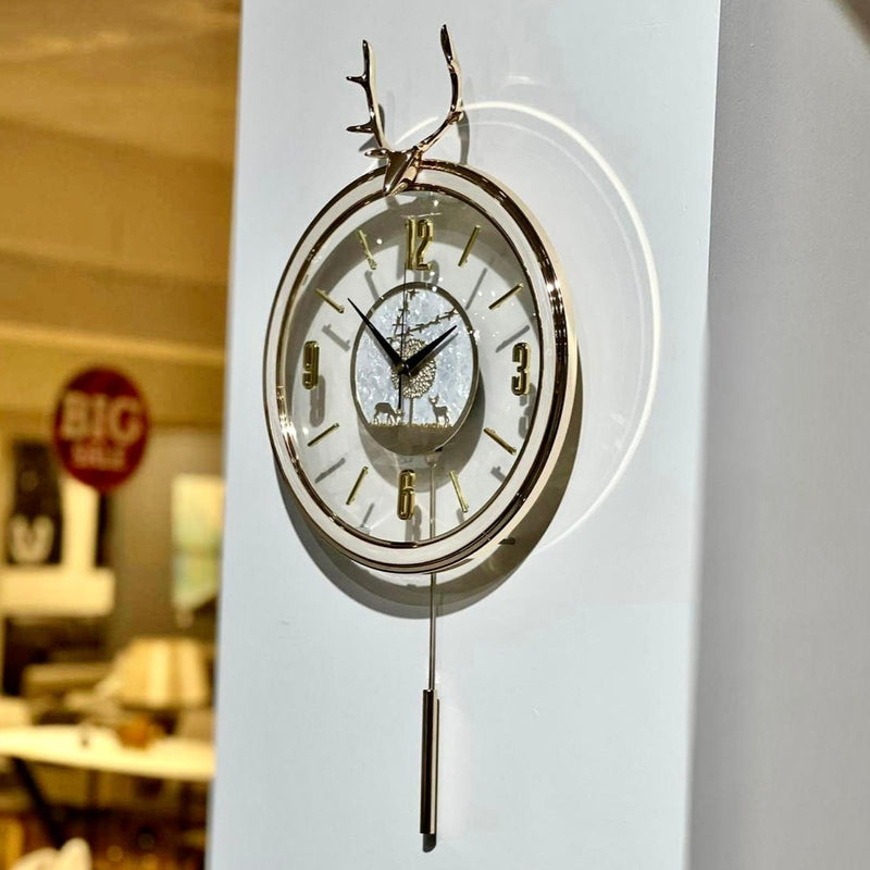 Pendulum Wall Clock DEER  (33x64 cm)