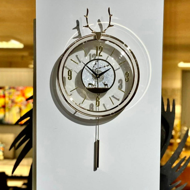 Pendulum Wall Clock DEER  (33x64 cm)
