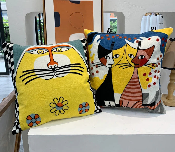 PicassoInspiredEmbroideryCushionCovers