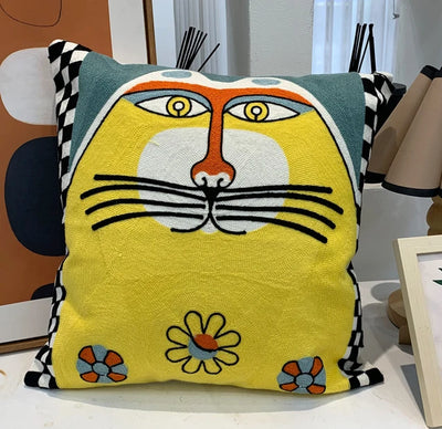 Picasso Inspired Embroidery Cushion Covers (Pillow Included)