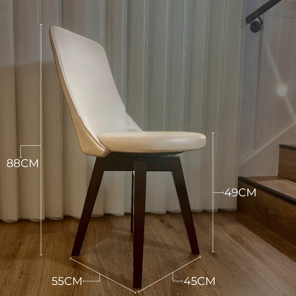 Polo Grey Leather Swivel Dining Chair – High Back Kitchen Seat