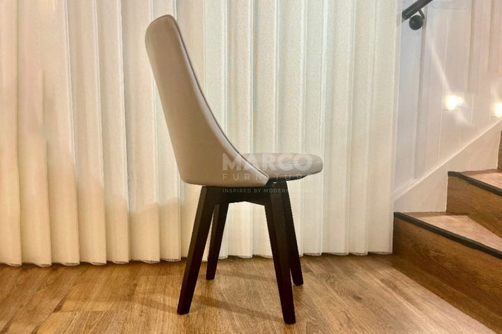 Polo Grey Leather Swivel Dining Chair – High Back Kitchen Seat