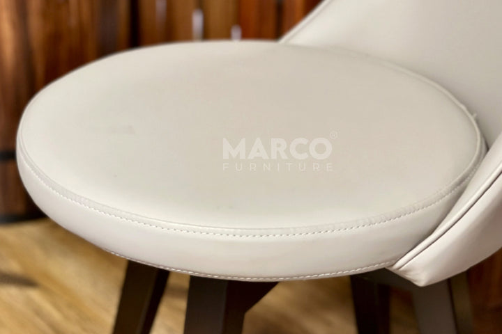 Polo Grey Leather Swivel Dining Chair – High Back Kitchen Seat