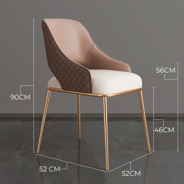 Prada Curved Back Dining Chair with Black Metal Legs