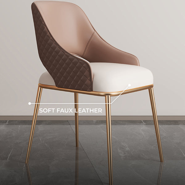 Prada Curved Back Dining Chair with Black Metal Legs