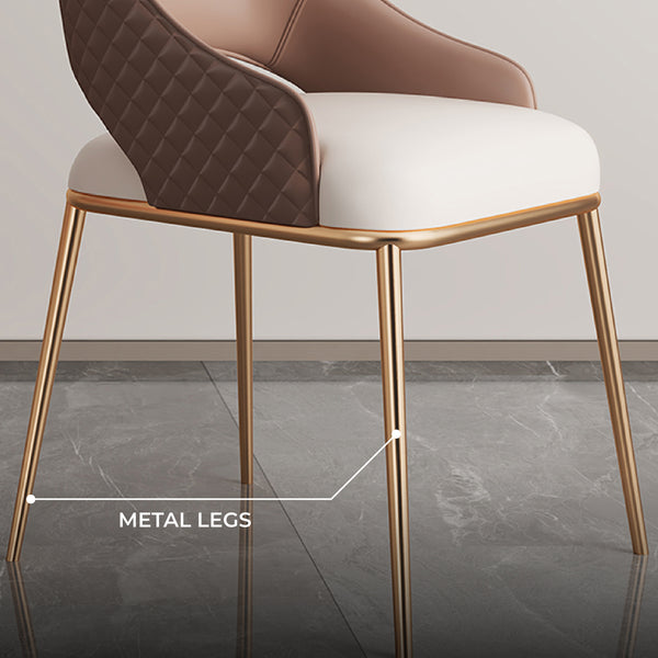 Prada Curved Back Dining Chair with Black Metal Legs