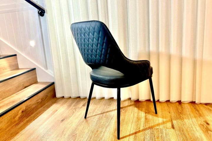 Prada Curved Back Dining Chair with Metal Legs