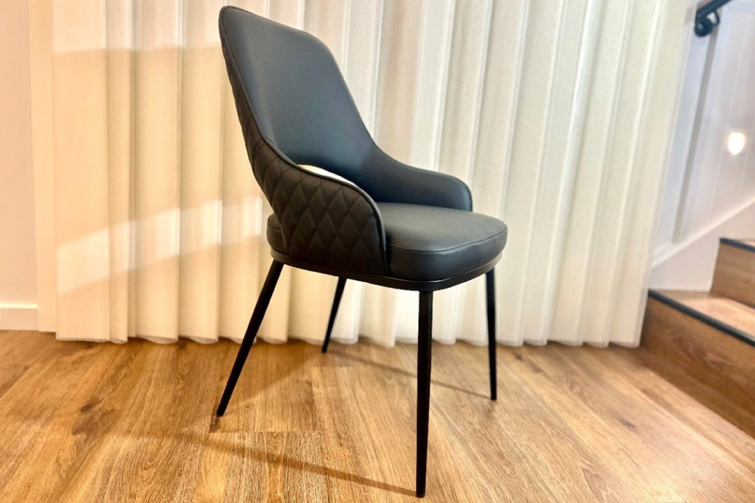 Prada Curved Back Dining Chair with Metal Legs
