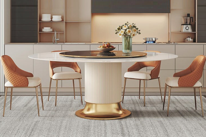 Prada Curved Back Dining Chair with Metal Legs