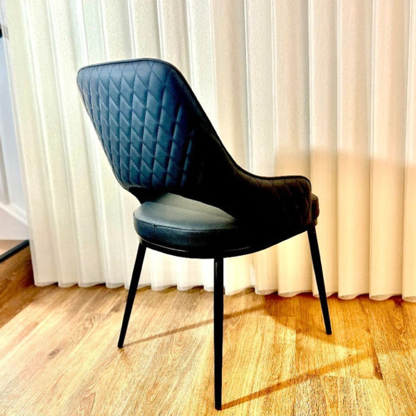 Prada Curved Back Dining Chair with Metal Legs