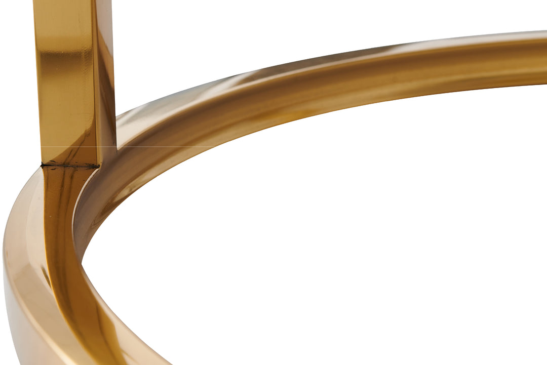 Proto Nesting Coffee Table with Marble Top and Stainless Steel Gold Base