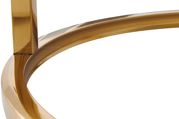 Proto Nesting Coffee Table with Marble Top and Stainless Steel Gold Base