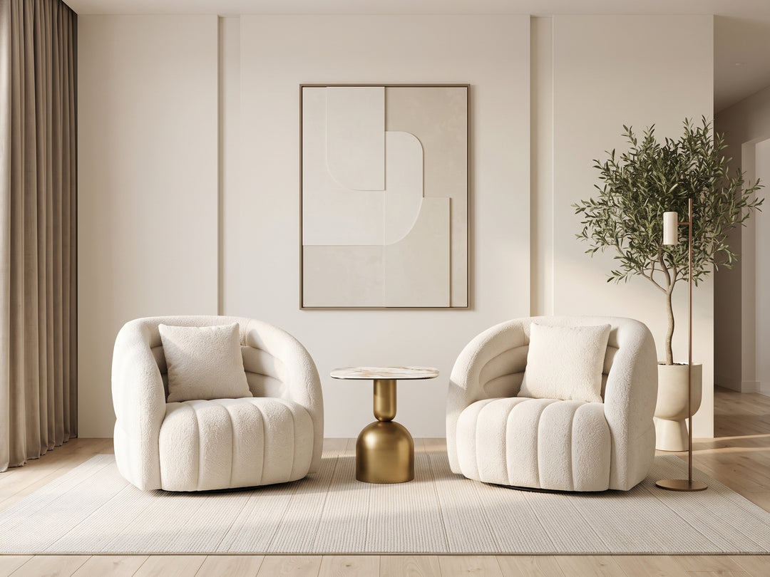 Renali Boucle Armchair – Cream Cloud Accent Chair