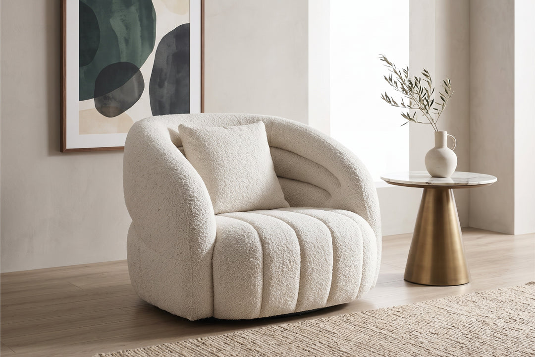 Renali Boucle Armchair – Cream Cloud Accent Chair