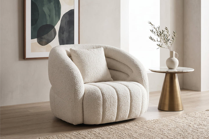Renali Boucle Armchair – Cream Cloud Accent Chair