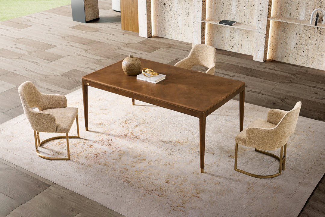 Roma 6 Seater Rectangle Dining Table - Natural Ash Veneer Legs