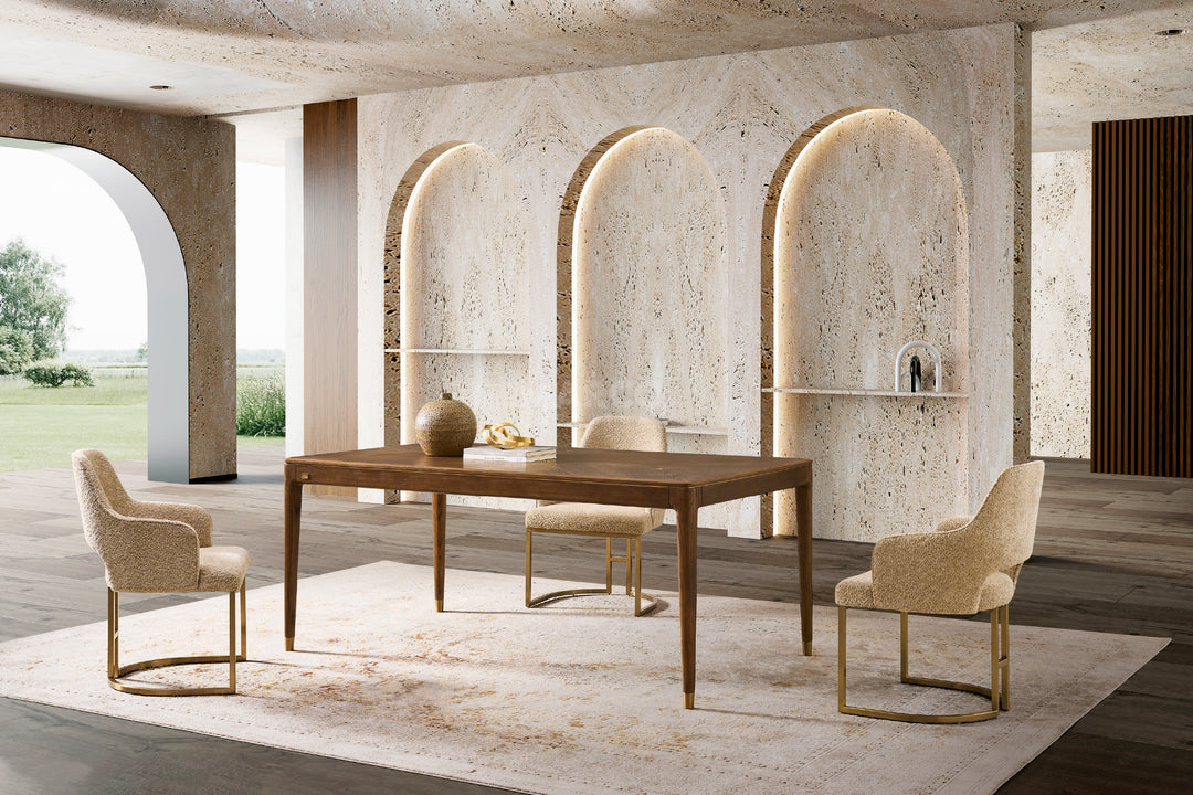 Roma 6 Seater Rectangle Dining Table - Natural Ash Veneer Legs