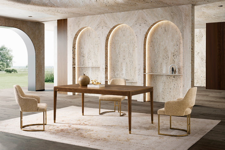 Roma 6 Seater Rectangle Dining Table - Natural Ash Veneer Legs