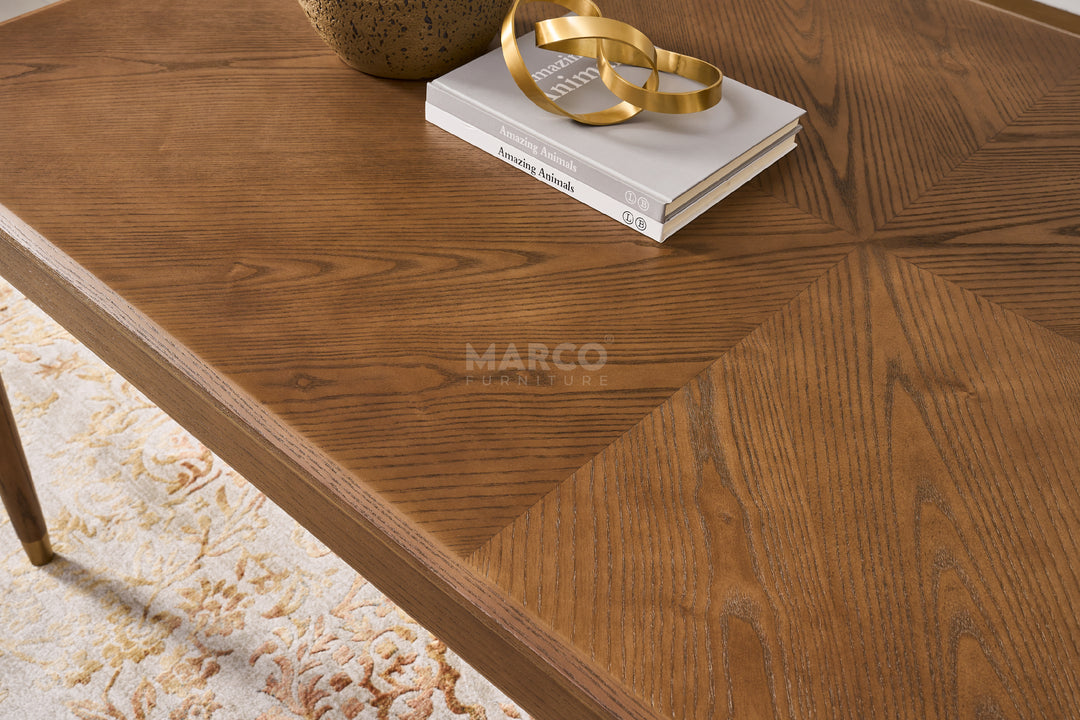 Roma 6 Seater Rectangle Dining Table - Natural Ash Veneer Legs