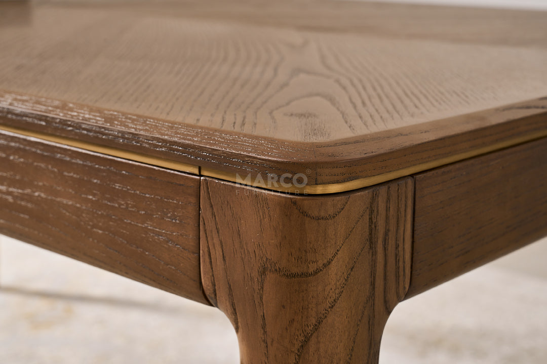 Roma 6 Seater Rectangle Dining Table - Natural Ash Veneer Legs