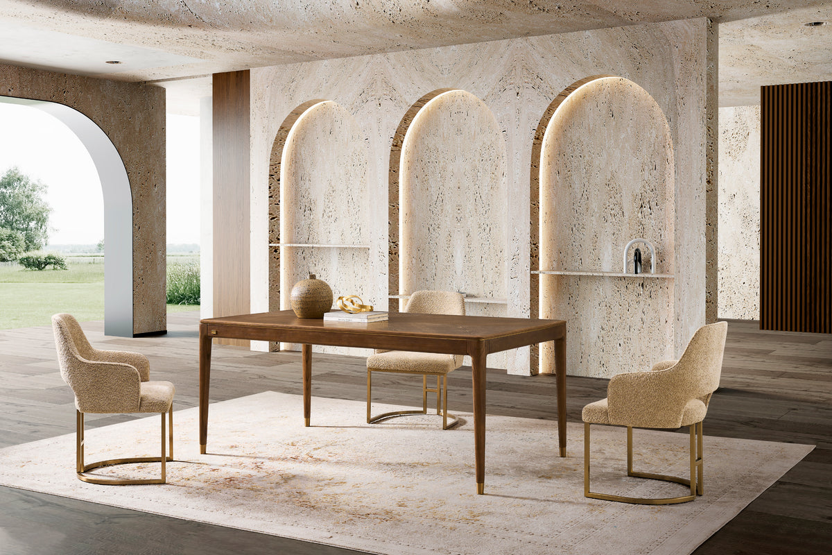 Roma Ash Veneer Dining Table with Slim Tapered Legs