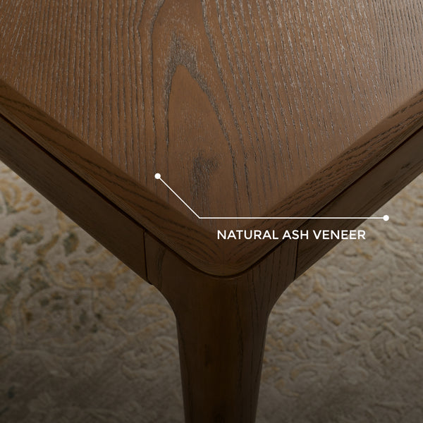 Roma 6 Seater Rectangle Dining Table - Natural Ash Veneer Legs