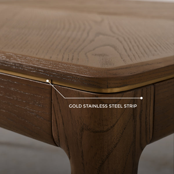 Roma 6 Seater Rectangle Dining Table - Natural Ash Veneer Legs