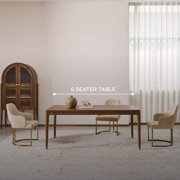 Roma 6 Seater Rectangle Dining Table - Natural Ash Veneer Legs