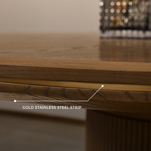 Roma Ash Veneer Round Dining Table in Walnut Brown Colour