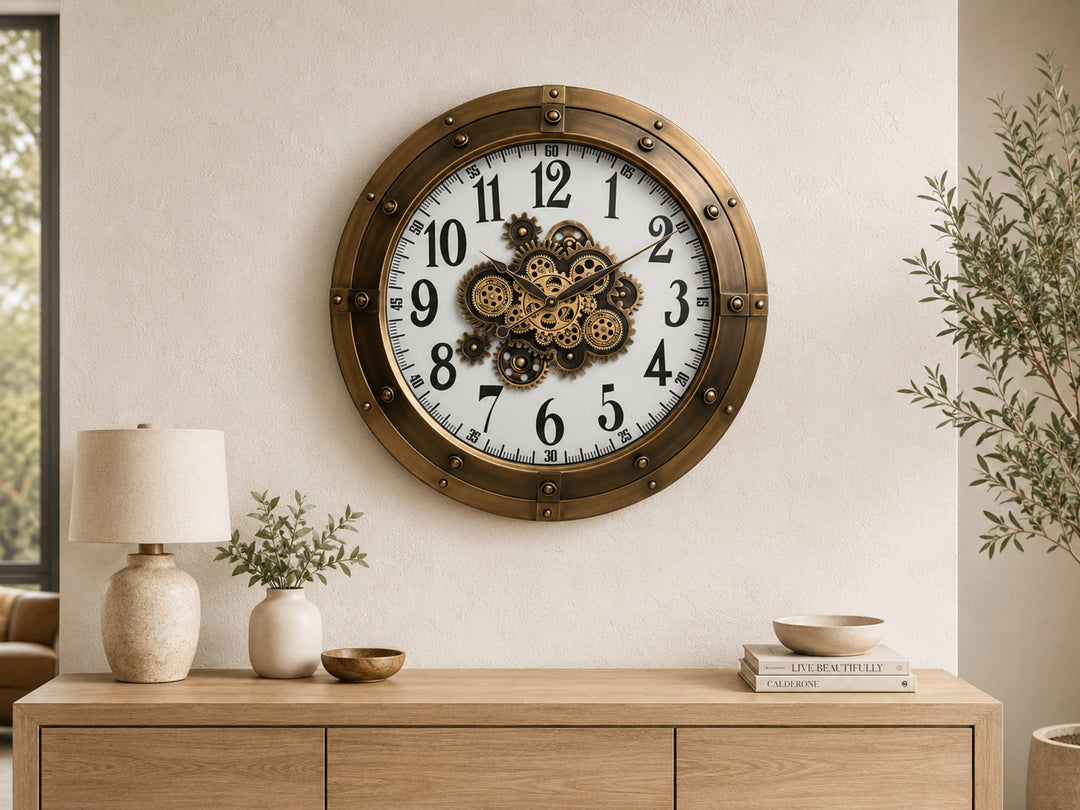 Scarlett Extra Large Industrial Gear Metal Wall Clock (80cm)