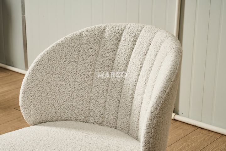 Selena Boucle Dining Chair with Stainless Steel Legs