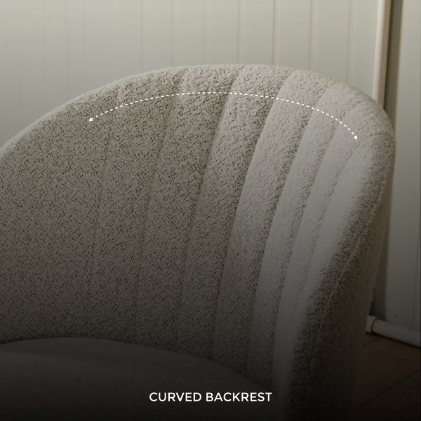 Selena Boucle Dining Chair with Stainless Steel Legs