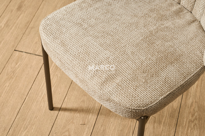 Selena Woven Fabric Dining Chair in Beige Color