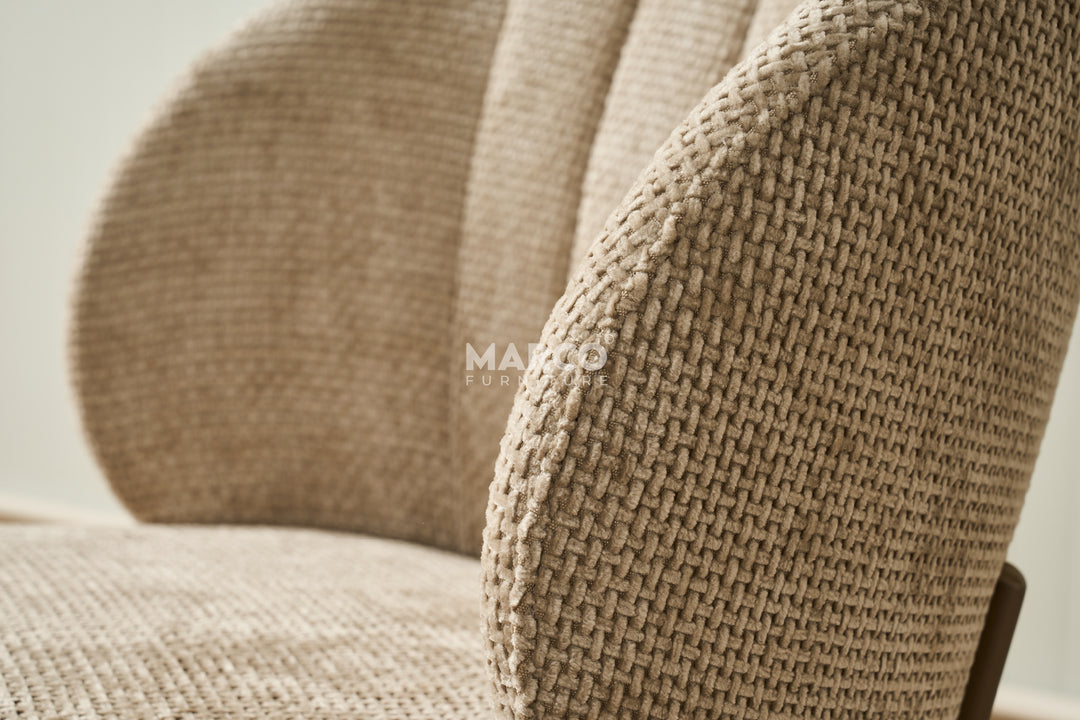 Selena Woven Fabric Dining Chair in Beige Color