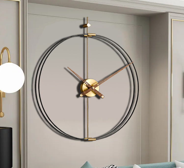 Skeleton Clock -Gold & Black - 60 cm
