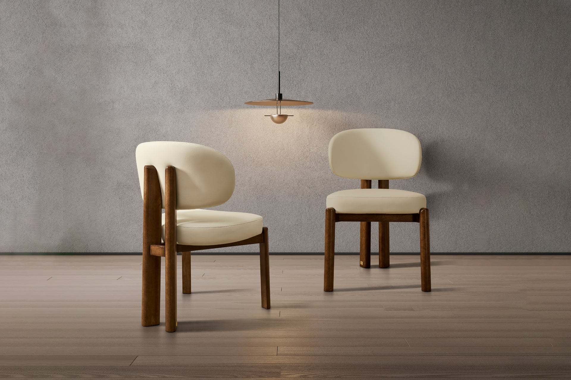 Sofie Leather Dining Chair with Wooden Legs