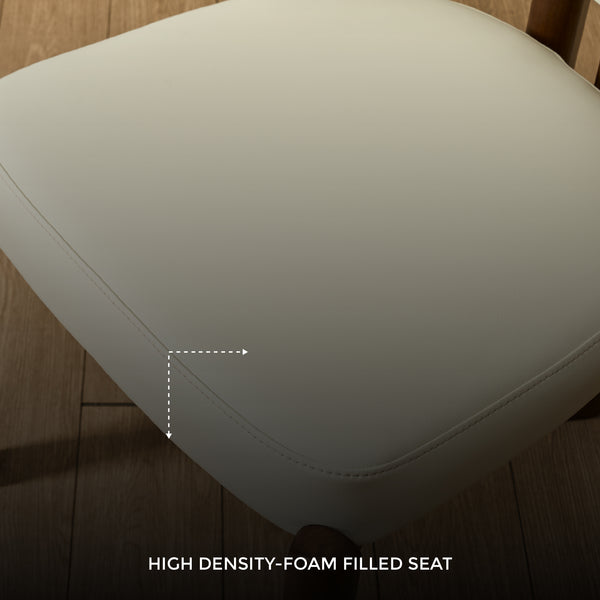 Sofie Leather Dining Chair with Wooden Legs