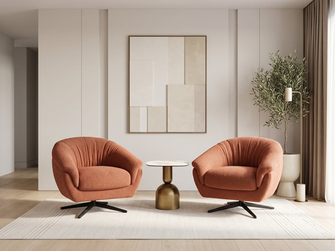 Stella Velvet Accent Armchair – Swivel Occasional Chair