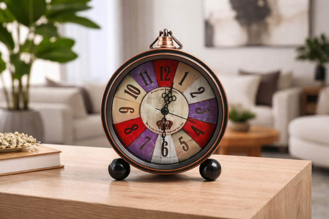 Stellar Retro Rainbow Dial Desk Clock