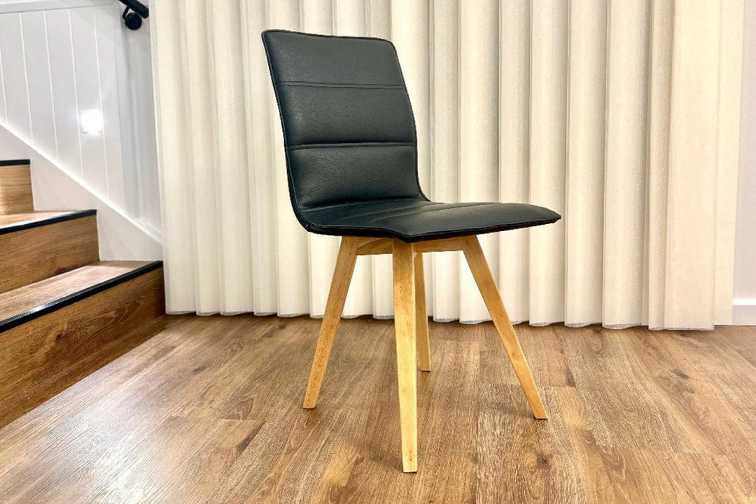 Sydney Black PU Leather Dining Chair – Armless High-Back Chair