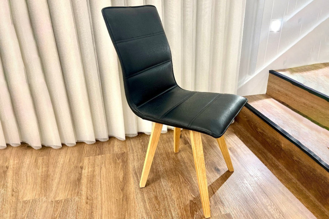 Sydney Black PU Leather Dining Chair – Armless High-Back Chair