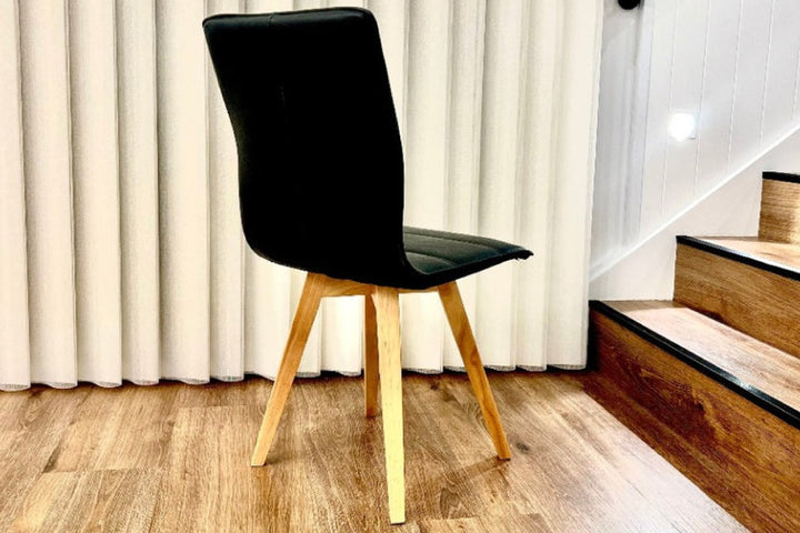 Sydney Black PU Leather Dining Chair – Armless High-Back Chair