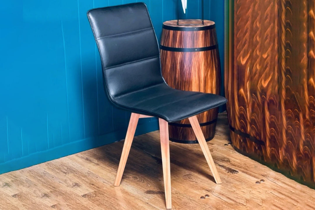 Sydney Black PU Leather Dining Chair – Armless High-Back Chair