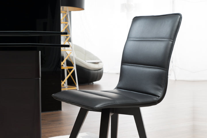 Sydney Black PU Leather Dining Chair – Armless High-Back Chair