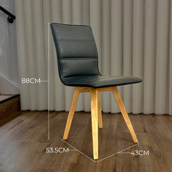 Sydney Black PU Leather Dining Chair – Armless High-Back Chair