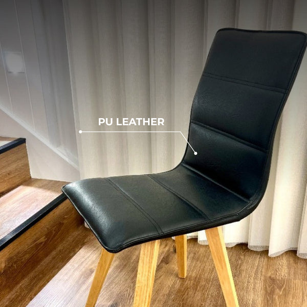 Sydney Black PU Leather Dining Chair – Armless High-Back Chair