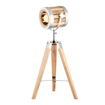Tripod Table Lamp Wooden Shade