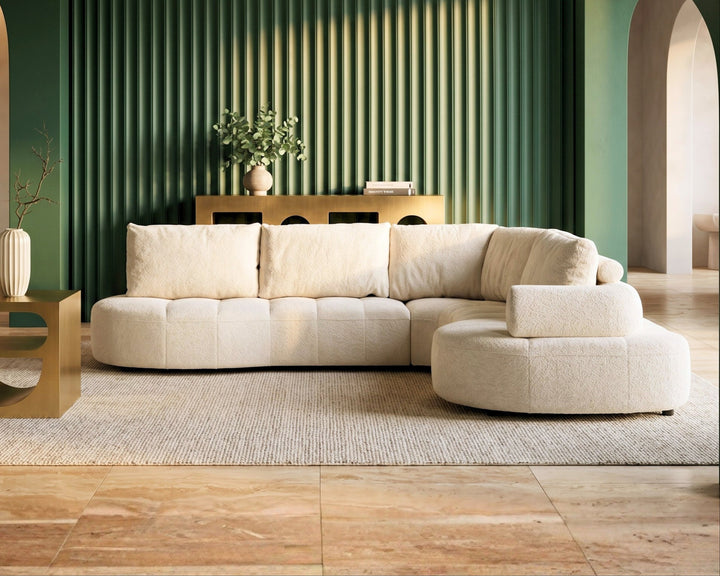 Mapple Woven Fabric Corner Lounge – Modern Sectional Sofa