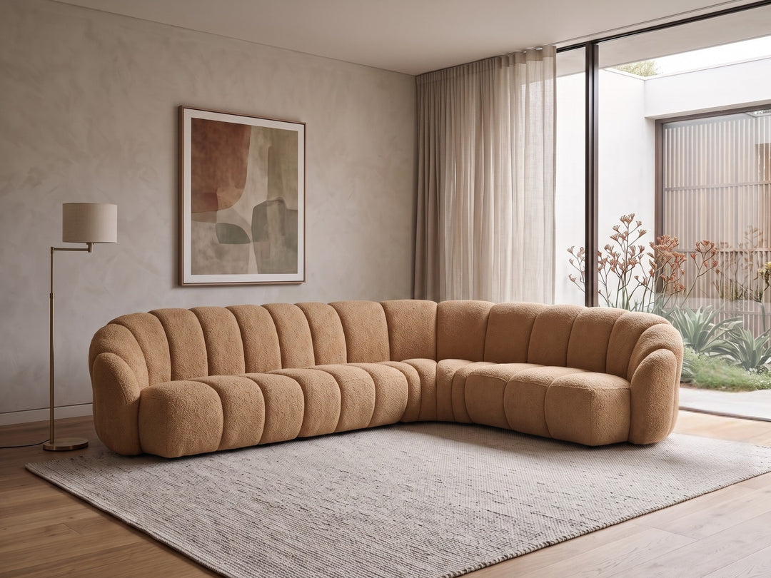 Renali Boucle Fabric Modular Corner Lounge