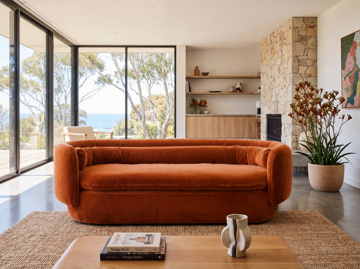 Vesper Velvet Curved Lounge – Modern Designer Sofa